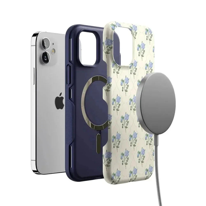 Vintage Garden | Blue Hydrangea Case iPhone Case get.casely 