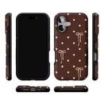 Teddy Bows | Brown Polka Dot Case