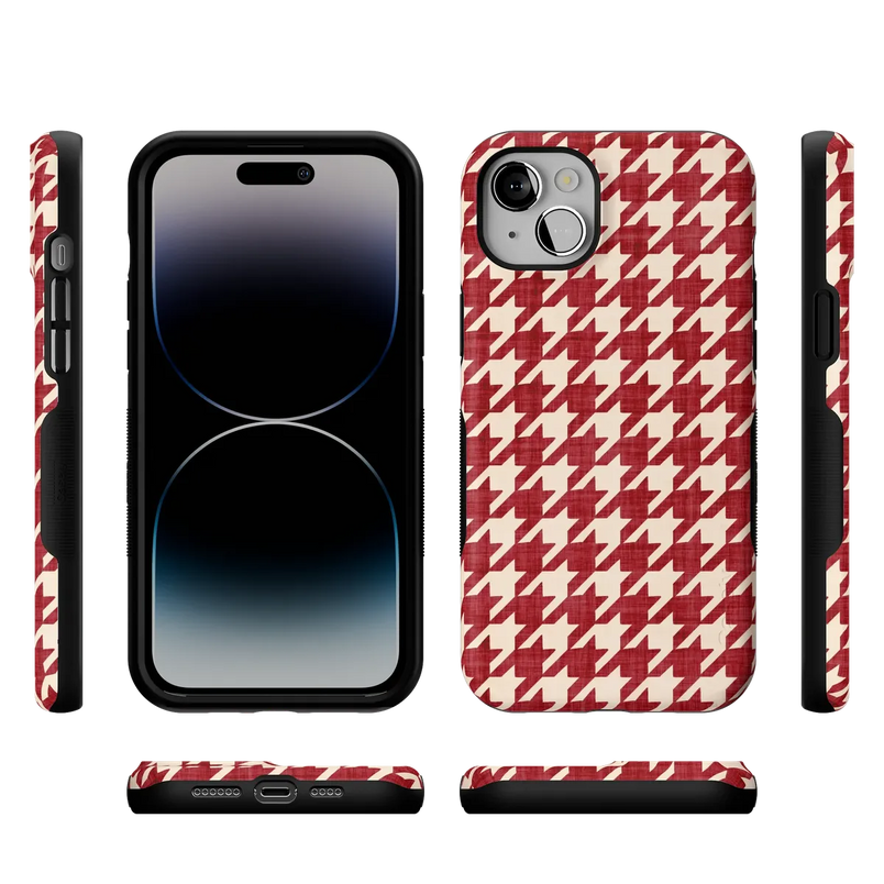 Scarlet Stitch | Red Houndstooth Case