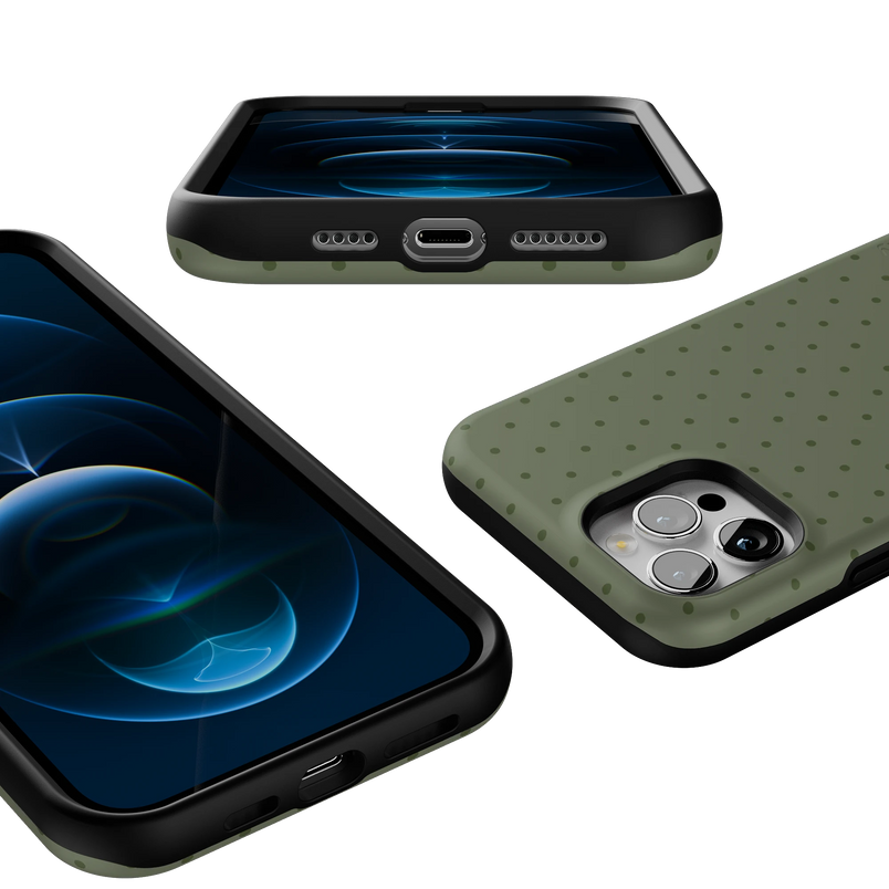 On the Dot | Olive Green Polka Dot Case