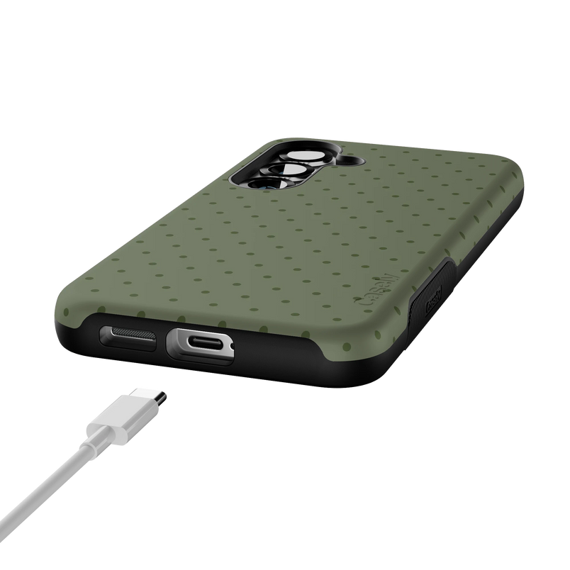 On the Dot | Olive Green Polka Dot Case