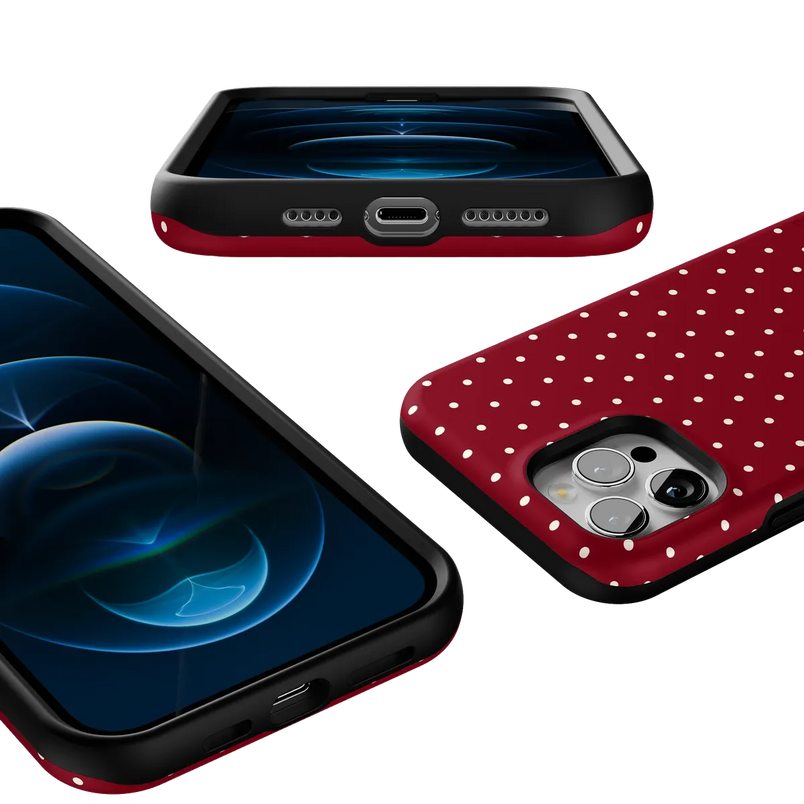 On the Dot | Maroon Polka Dot Case