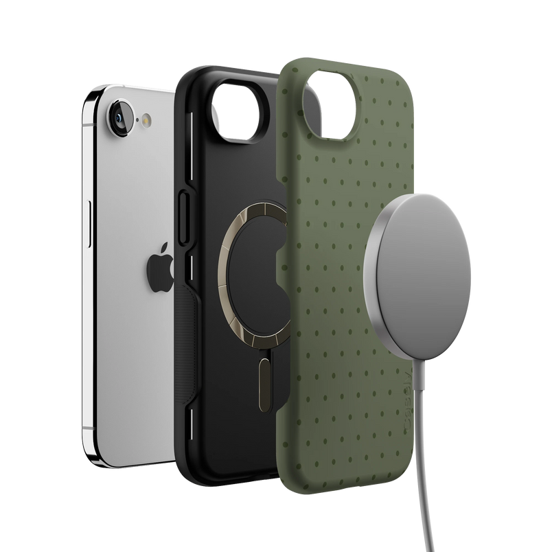 On the Dot | Olive Green Polka Dot Case