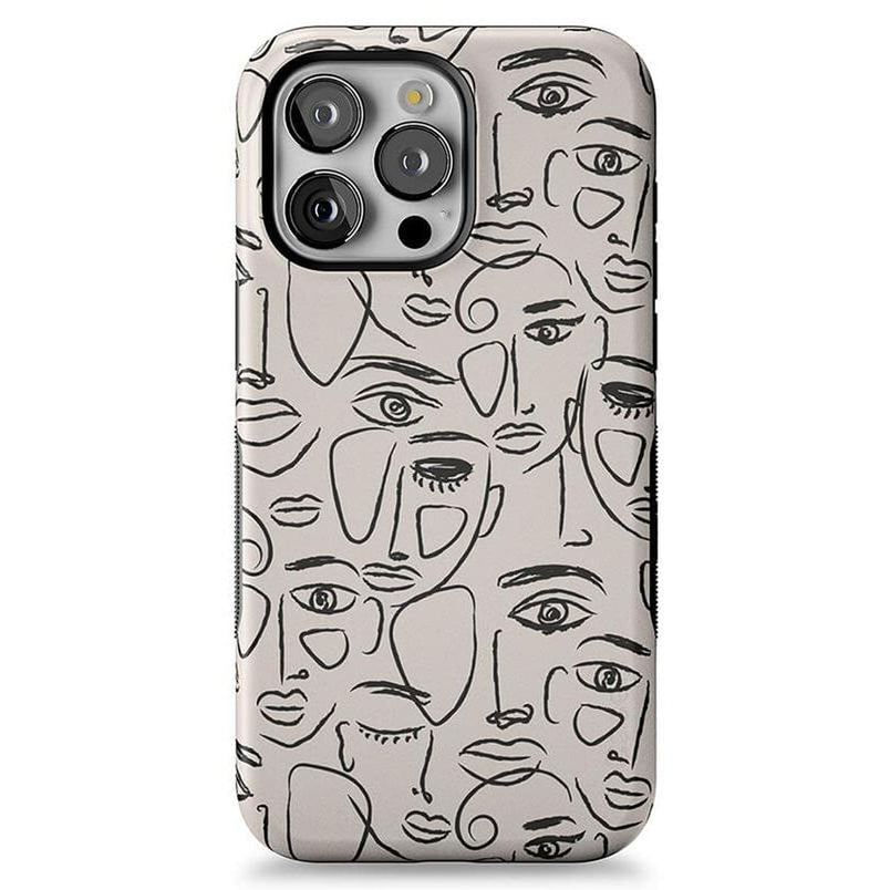 We're All Human | Minimal Face Art Case iPhone Case get.casely Bold + MagSafe® iPhone 15 Pro Max 