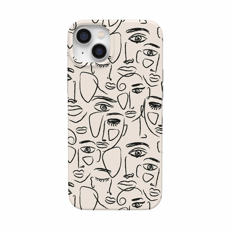 We're All Human | Minimal Face Art Case iPhone Case get.casely Classic + MagSafe® iPhone 14 Plus 