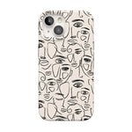 We're All Human | Minimal Face Art Case iPhone Case get.casely Classic + MagSafe® iPhone 15 
