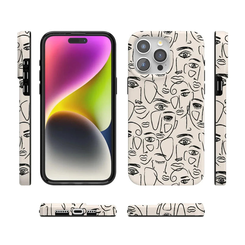 We're All Human | Minimal Face Art Case iPhone Case get.casely 