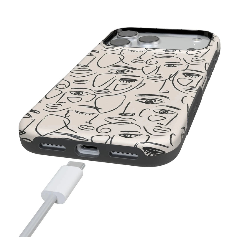 We're All Human | Minimal Face Art Case iPhone Case get.casely 