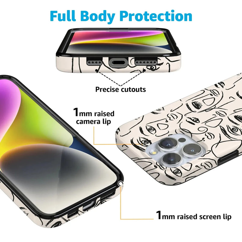 We're All Human | Minimal Face Art Case iPhone Case get.casely 