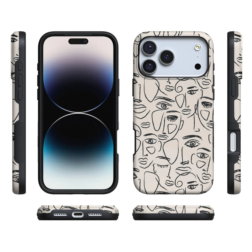 We're All Human | Minimal Face Art Case iPhone Case get.casely 