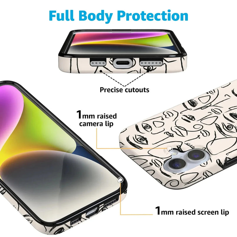 We're All Human | Minimal Face Art Case iPhone Case get.casely 