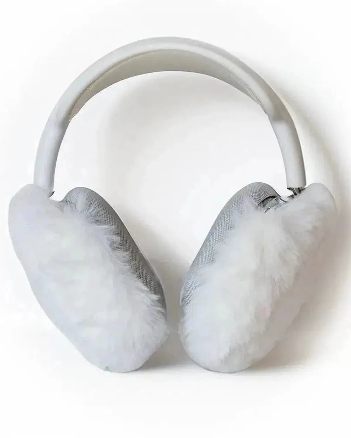 White Fluffy Earmuffs Case for AirPods Max - Thumbnail 3