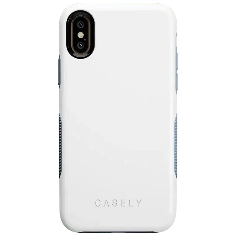 White on Light Blue | Ultra-Protective Bold Case iPhone Case get.casely Bold iPhone X / XS 