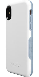 White on Light Blue iPhone Case get.casely 