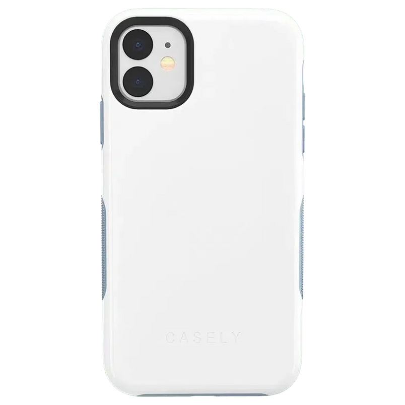 White on Light Blue | Ultra-Protective Bold Case iPhone Case get.casely 