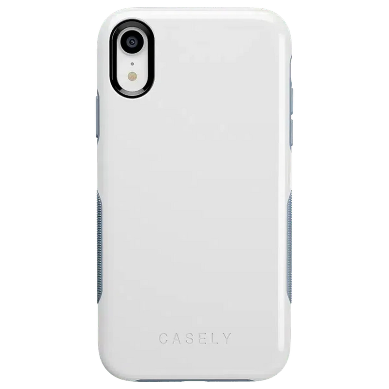 White on Light Blue | Ultra-Protective Bold Case iPhone Case get.casely 