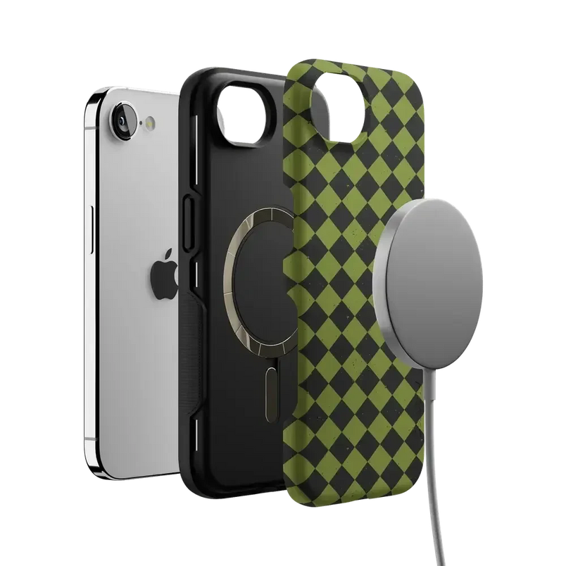 Wicked Hex | Green Checkered Case Phone Case get.casely 