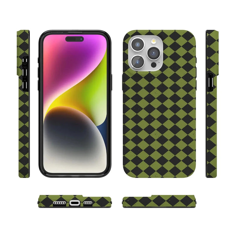 Wicked Hex | Green Checkered Case Phone Case get.casely 
