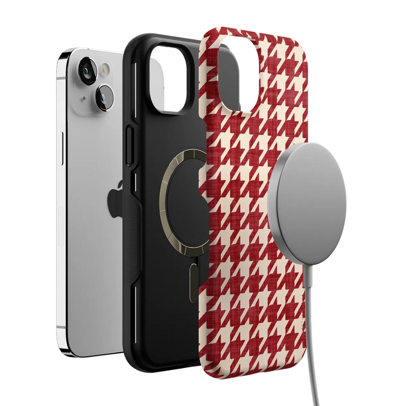 Scarlet Stitch | Red Houndstooth Case