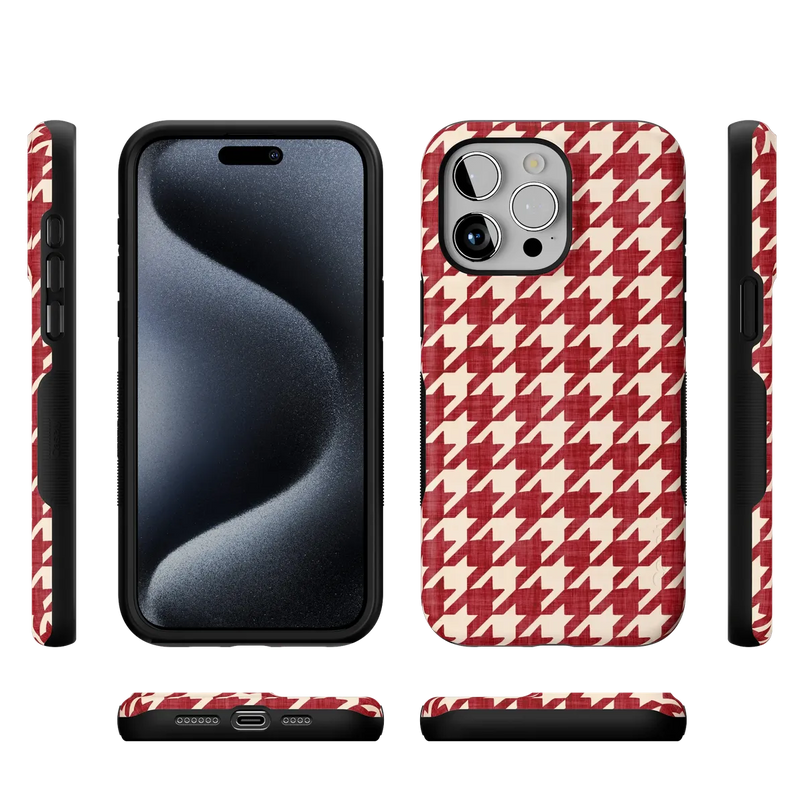 Scarlet Stitch | Red Houndstooth Case