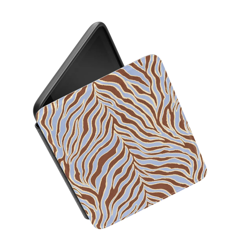 Untamed | Brown & Blue Zebra Kindle Case