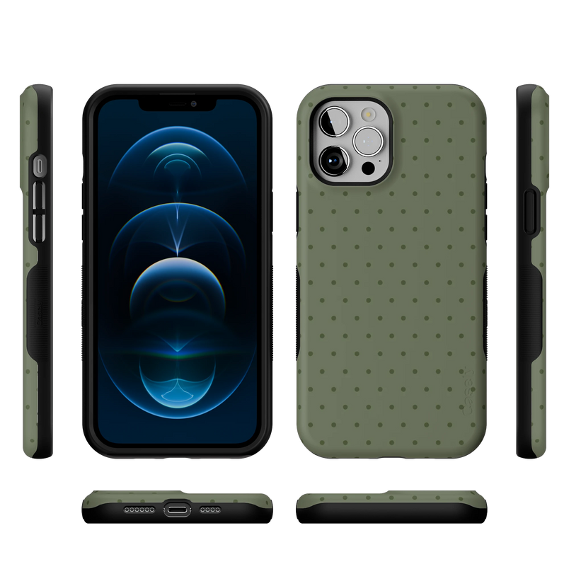 On the Dot | Olive Green Polka Dot Case
