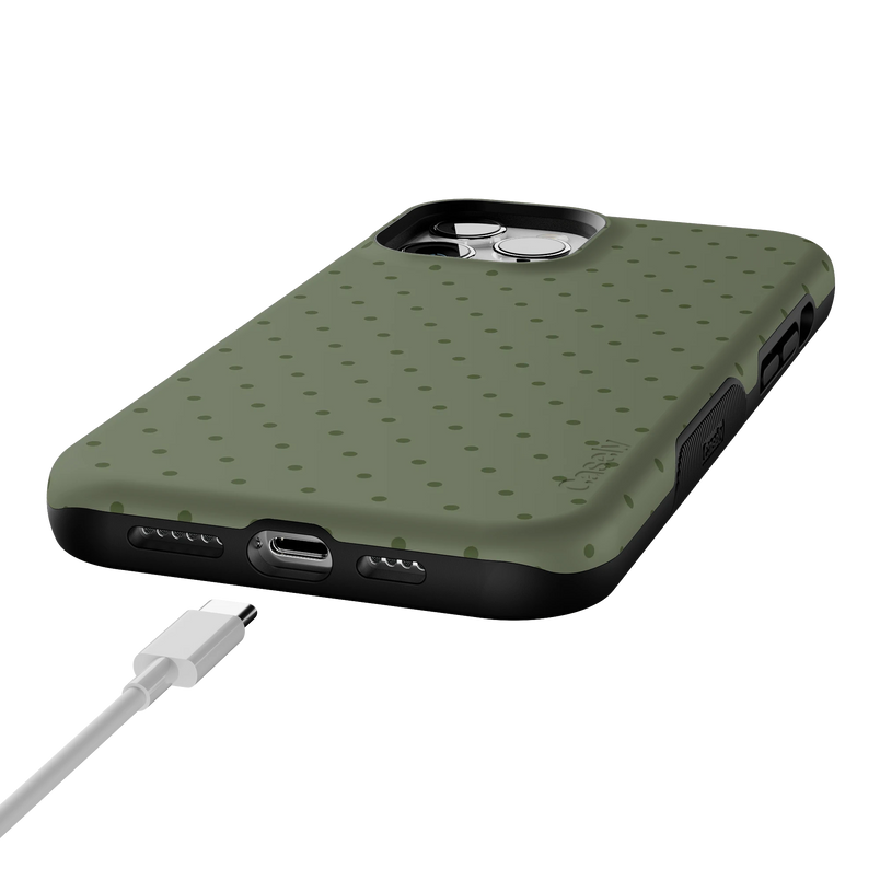 On the Dot | Olive Green Polka Dot Case