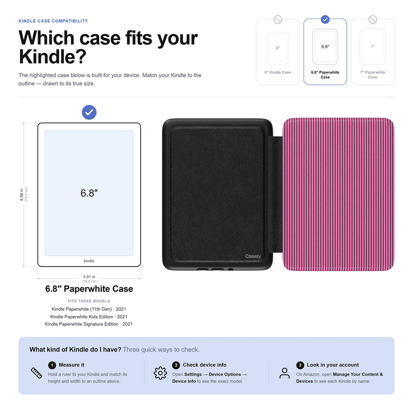 Stripes and the City | Pink & Purple Pinstripe Kindle Case