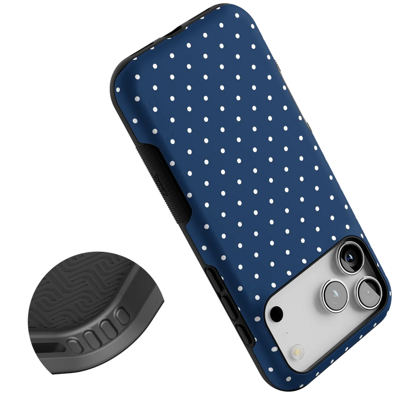 On the Dot | Navy Polka Dot Case