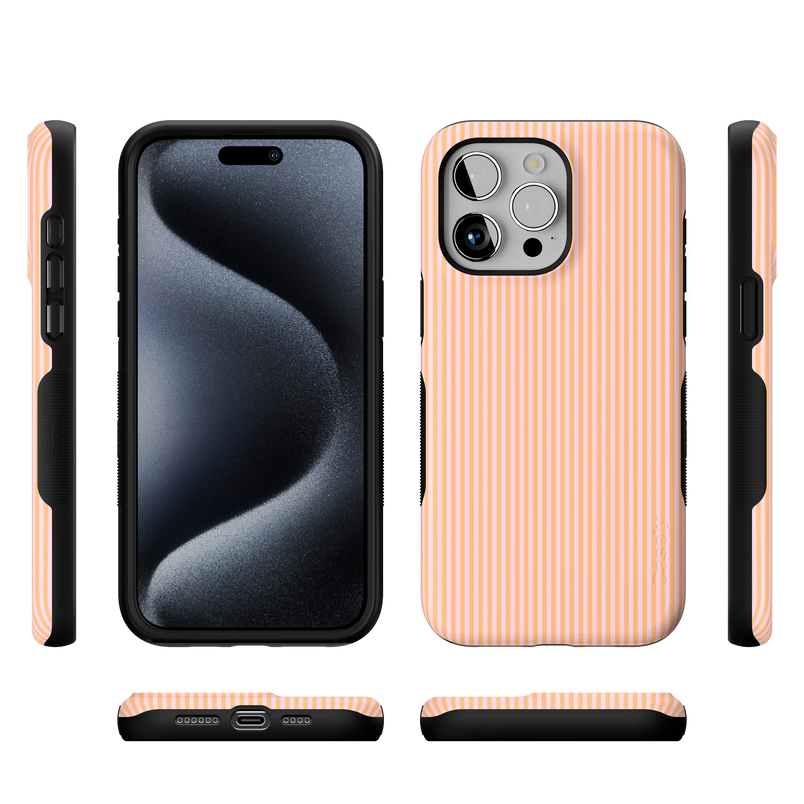 Stripes and the City | Orange & Pink Pinstripe Case