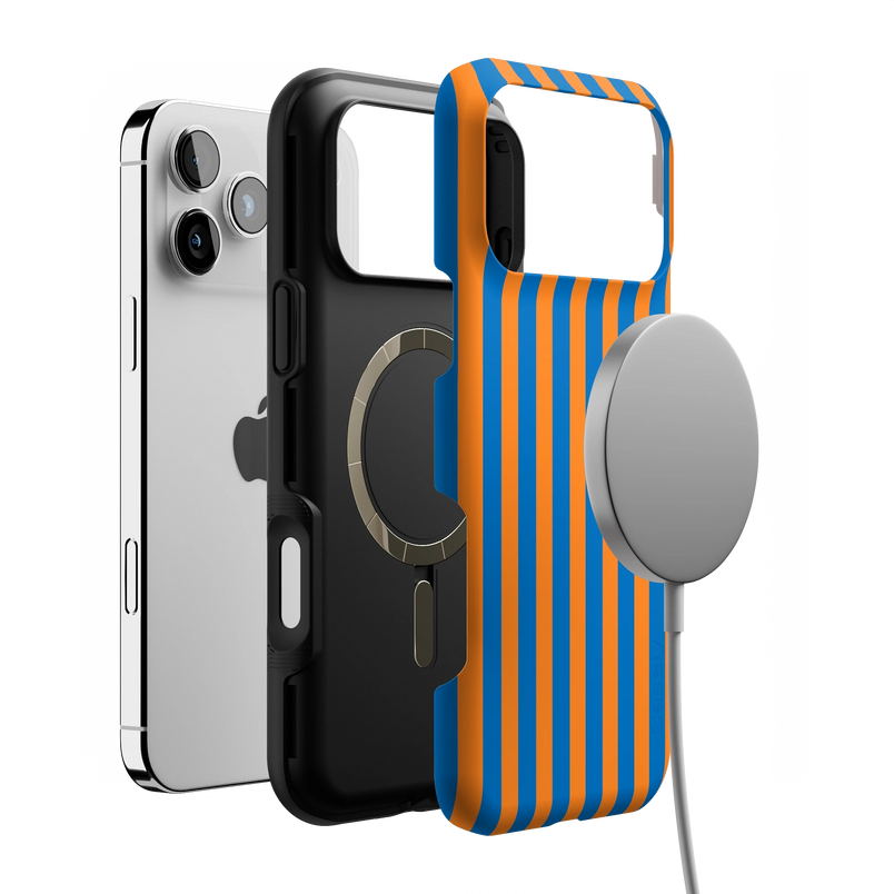 Go New York | Blue & Orange Stripes Case