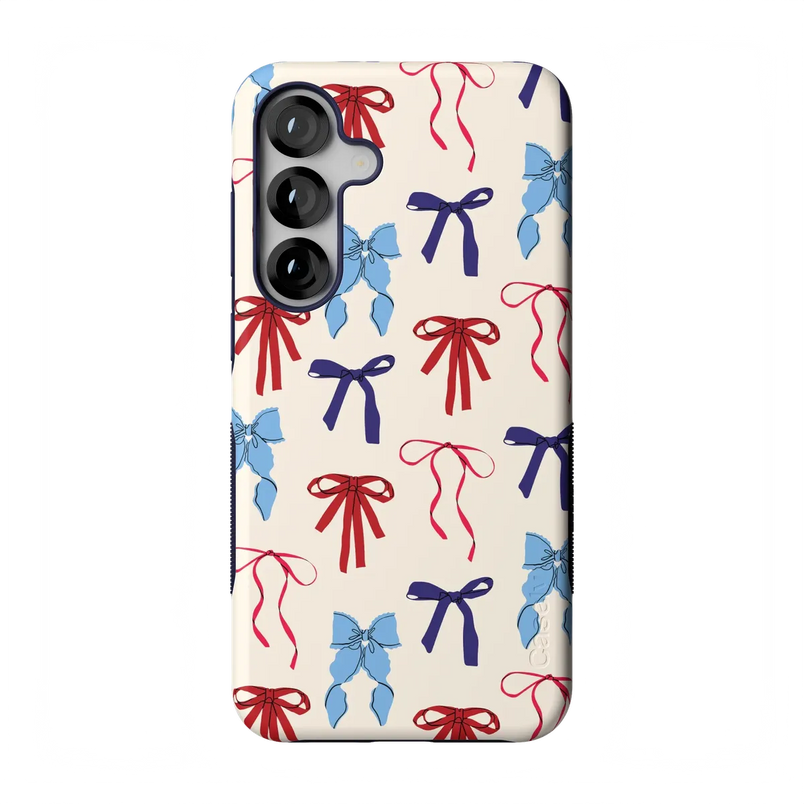 American Girlie | Red White & Blue Bows Case - Galaxy S25 Plus