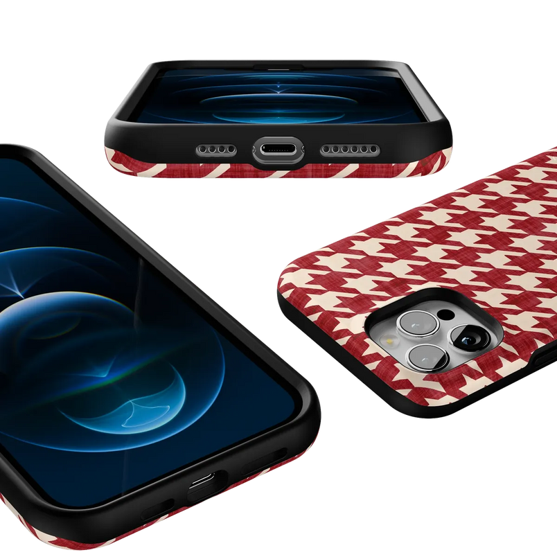 Scarlet Stitch | Red Houndstooth Case