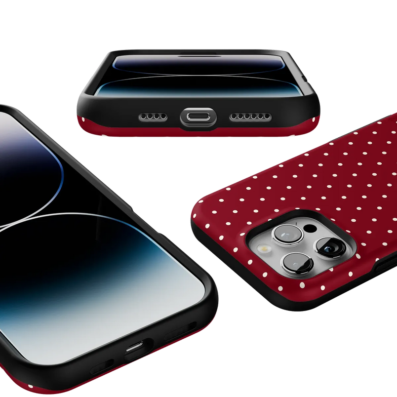 On the Dot | Maroon Polka Dot Case