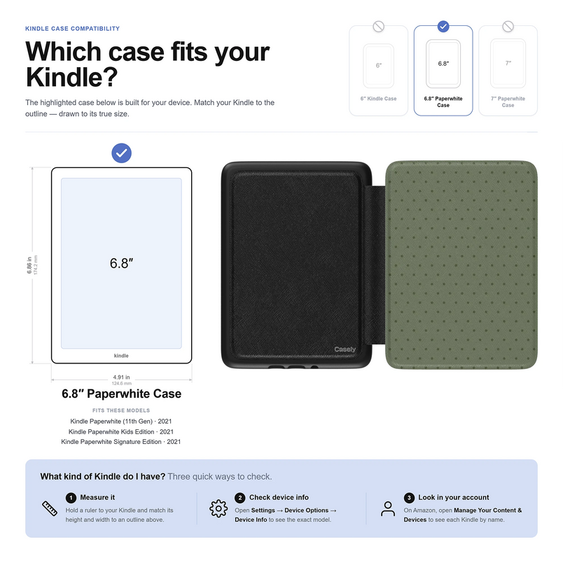 On the Dot | Olive Green Polka Dot Kindle Case