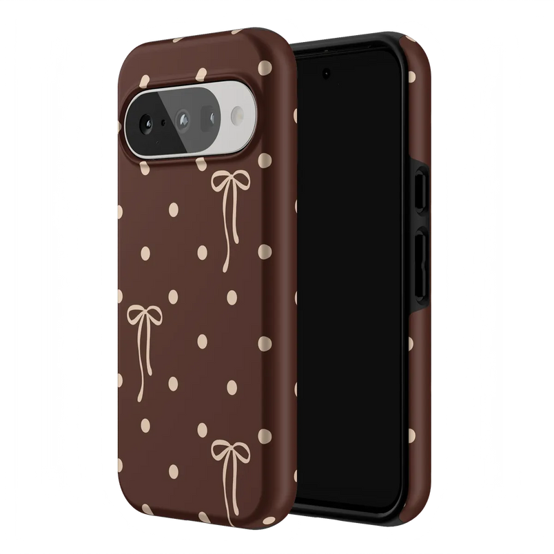 Teddy Bows | Brown Polka Dot Case