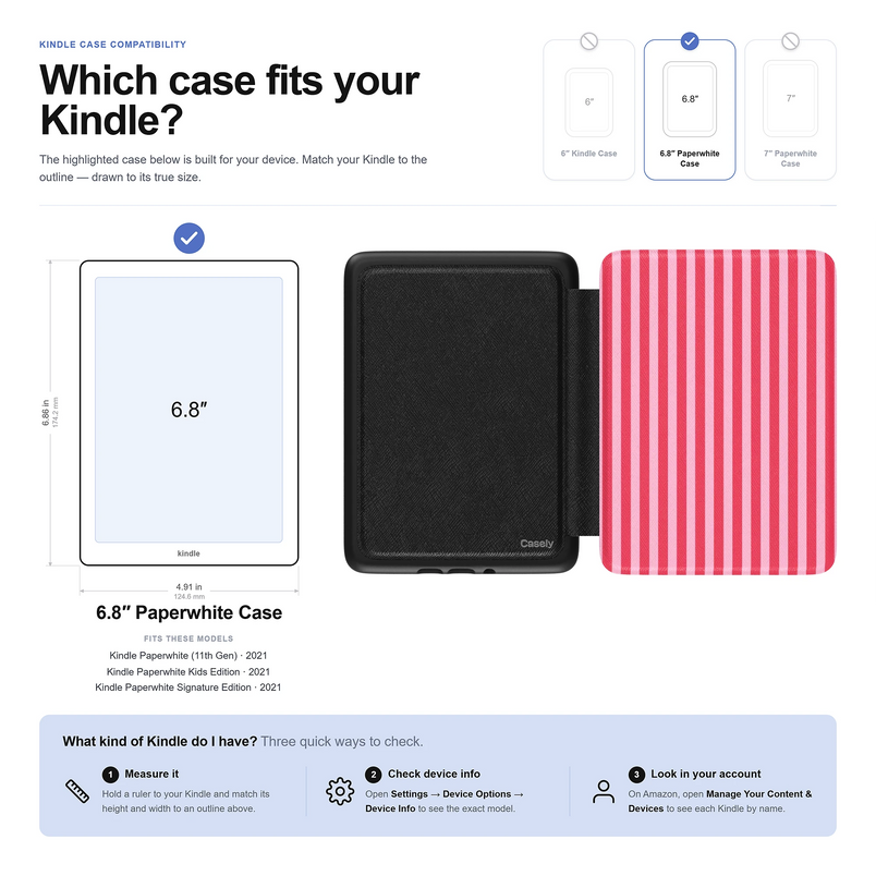 Perfect Stripes | Pink Stripes Kindle Case