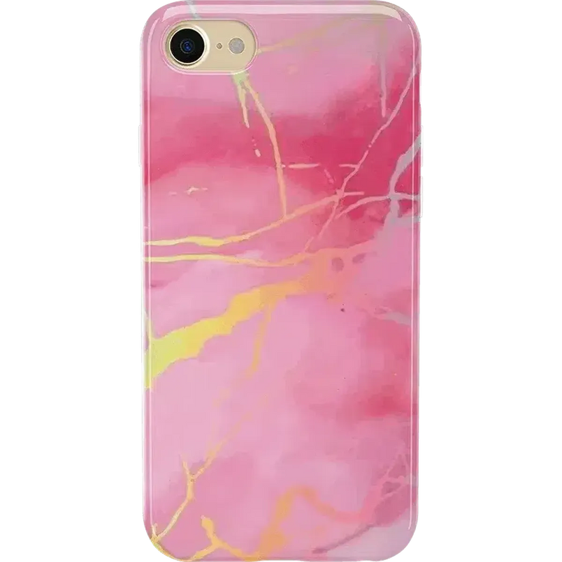 You're the Cutest | Pink Marble Holo Case iPhone Case get.casely 