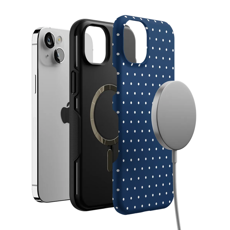On the Dot | Navy Polka Dot Case