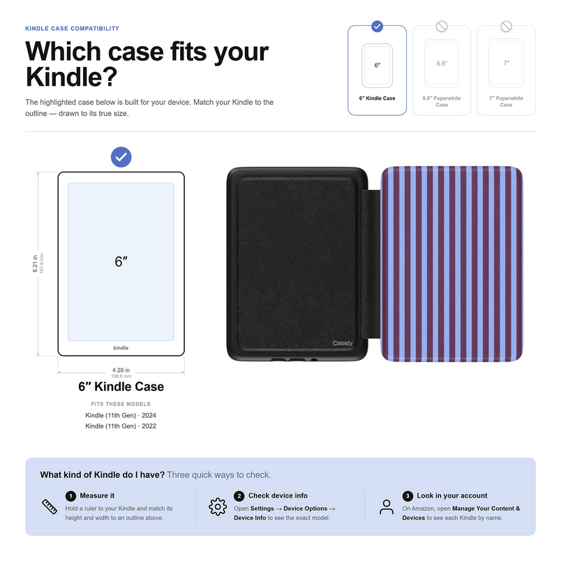 Perfect Stripes | Purple & Blue Stripes Kindle Case
