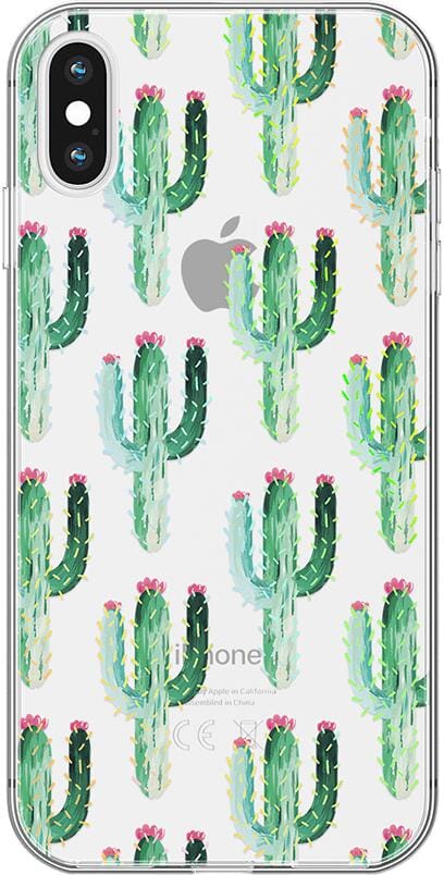 Lookin' Sharp | Cactus Patterned Clear Floral Case iPhone Case get.casely Classic iPhone X / XS 