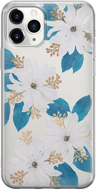 Forget Me Not | Blue and Gold Clear Floral Case iPhone Case get.casely Classic iPhone 11 Pro 