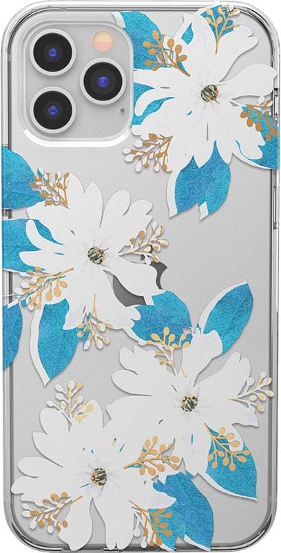 Forget Me Not | Blue and Gold Clear Floral Case iPhone Case get.casely Classic iPhone 12 Pro 