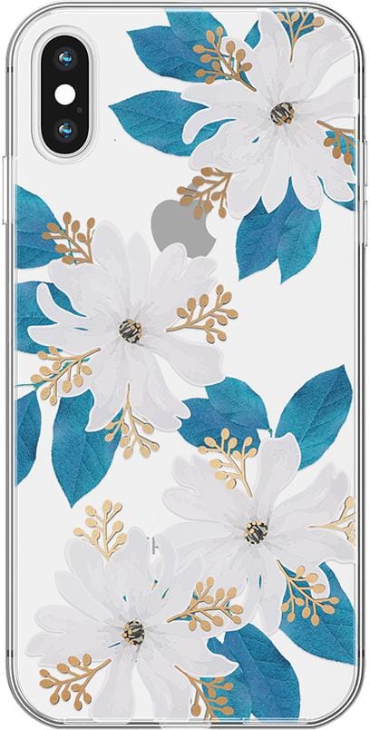 Forget Me Not | Blue and Gold Clear Floral Case iPhone Case get.casely Classic iPhone X / XS 