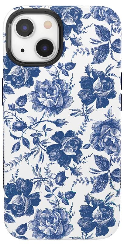 Rose to Fame | Blue & White Rose Floral Case iPhone Case get.casely Classic + MagSafe® iPhone 13 Pro