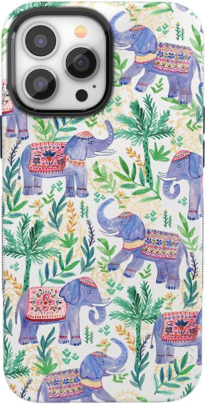 Pastel Gardens | Watercolor Elephant Floral Case iPhone Case get.casely Classic + MagSafe® iPhone 13 Pro Max 
