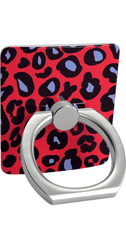 Into the Wild | Red & Blue Leopard Print Phone Ring Phone Ring get.casely 
