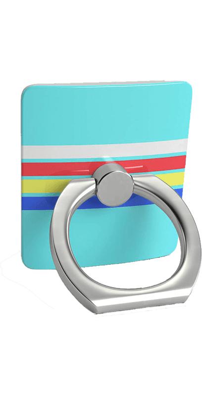 Totally Groovy | Teal Rainbow Stripes Color Block Phone Ring Phone Ring get.casely 