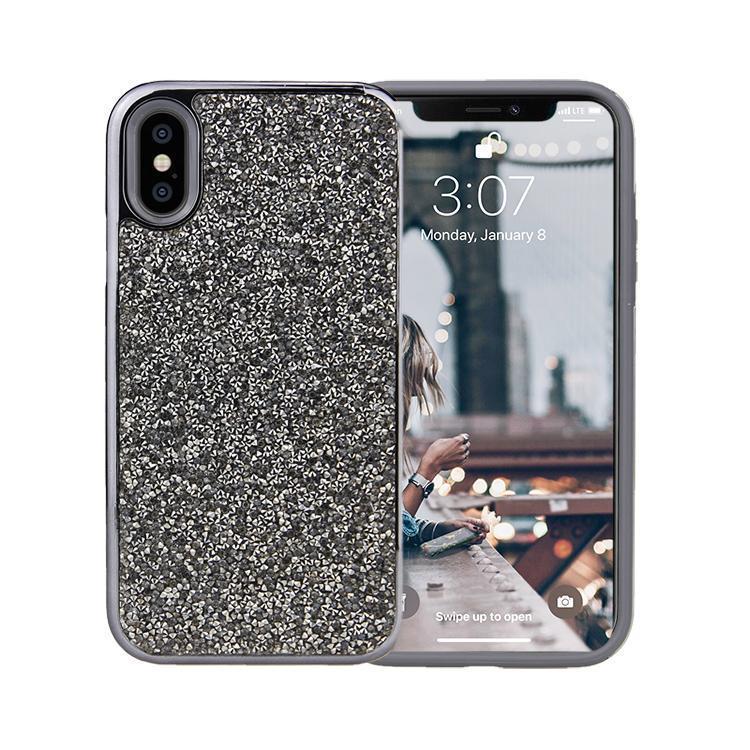 All That Glitter | Charcoal Silver Crystal Case iPhone Case get.casely 