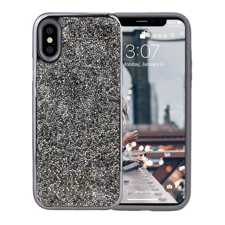All That Glitter | Charcoal Silver Crystal Case iPhone Case get.casely 